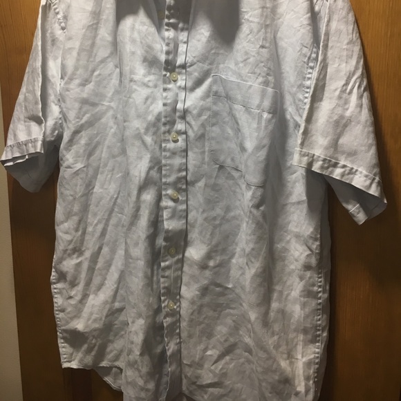 Structure Linen Short Sleeve Button Down Shirt - Picture 4 of 4